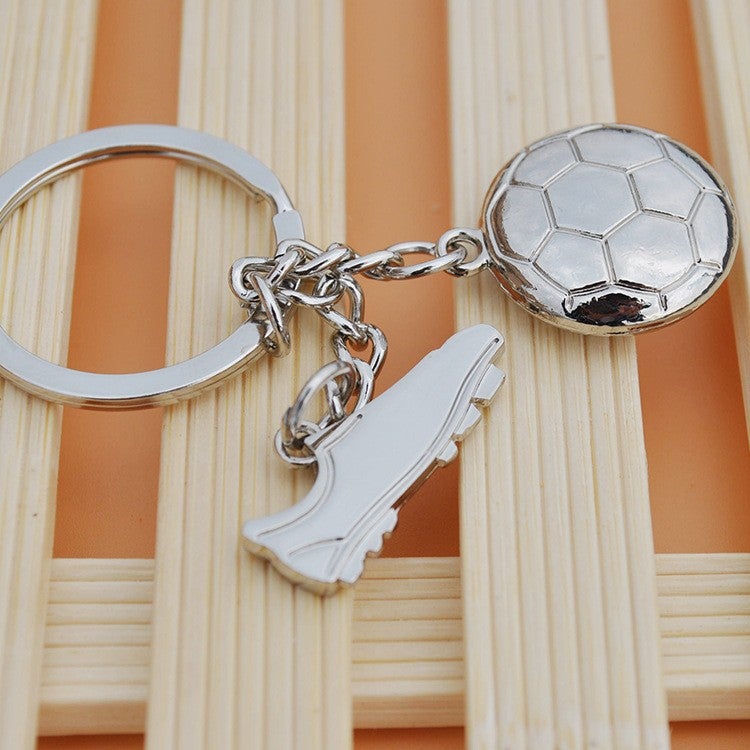 Creative World Cup Soccer Shoe Keychain Metal Customizable Football flat