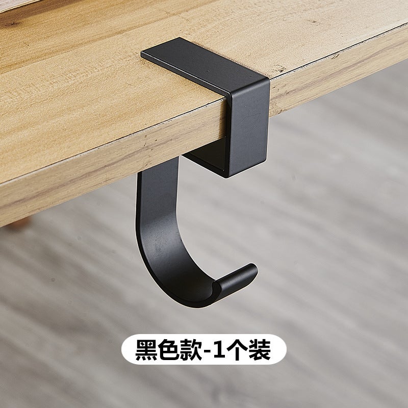 Desk Side Bag Hanger Hook for Office and Dorm Type 5 [black] one pack 