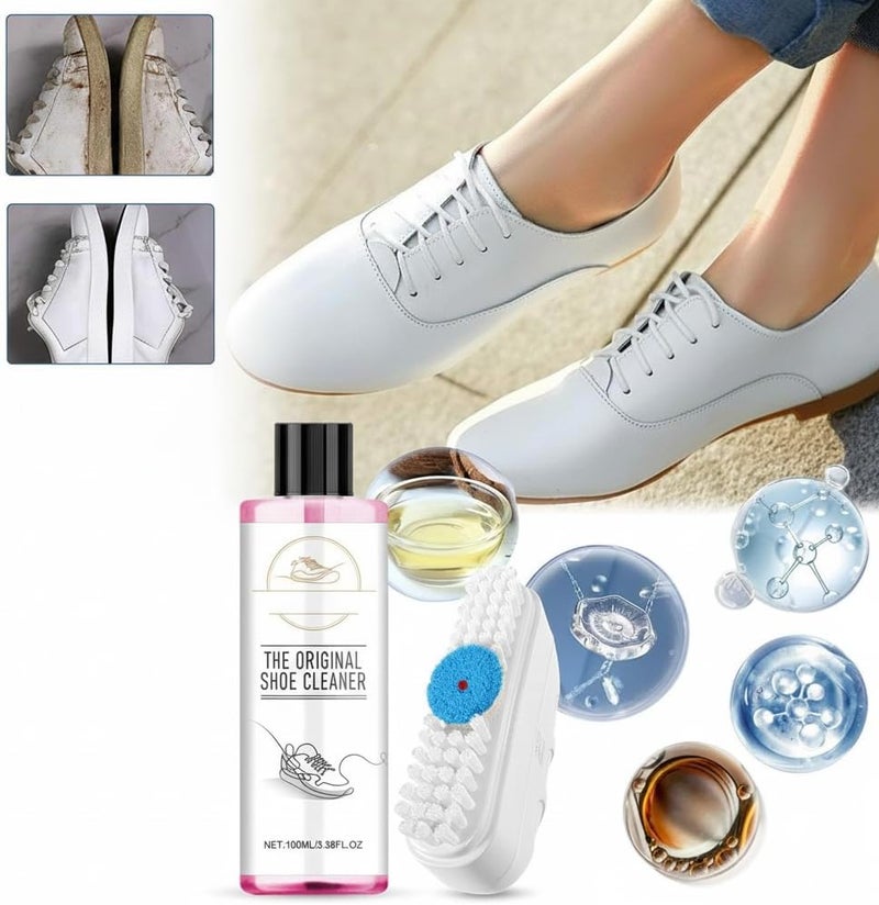 Arabest Sneaker Cleaning Set | Shoe Whitening Kit | Shoe Cleaning Tool | White Sneaker Cleaner Kit, Friendly Shoe Cleaner Sneakers White Foam, Brush and 1 Microfiber Towel for All  Material - Image 2
