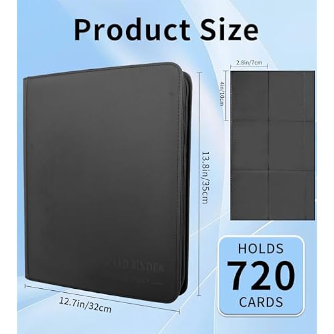 EGOSKY CARD BINDER 12 POCKET, 720 POCKETS TRADING CARD GUARDIAN BINDER, SIDE LOADING CARD HOLDER ALBUM FOR SPORTS, GAME BUSINESS CARDS, BLACK - Image 4
