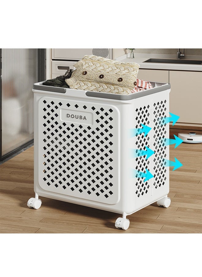 ATM Portable Folding Laundry Basket with Wheels - 36x28x49 CM  - Image 2