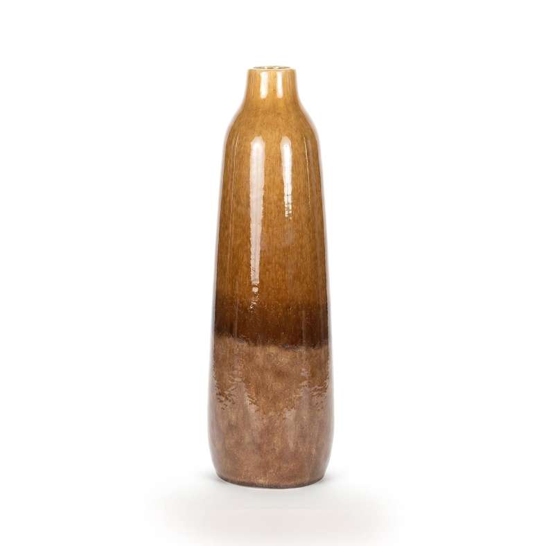 Pan Home Shizuka Stoneware Strata Vase 12.5x12.5x41cm - Brown - 112AIC9905019 - Image 4