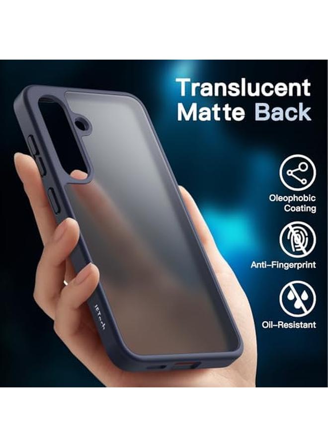 Jetech 5 In 1 Matte Case For Samsung Galaxy S24+ S24 Plus 5G With 2 Pack Screen Protector And Camera Lens Protector Translucent Back Protective Phone Cover Tempered Glass Film Dark Blue - Image 5