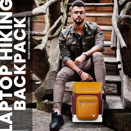 REDHORNS Robust Backpack Water-Resistant 15.6" Laptop Bag, Vintage Hiking with Luggage Sleeve for Work, Travel Rucksack, and Daily Use - Suitable for Men and Women (BP047-MN-Maroon) - Image 4