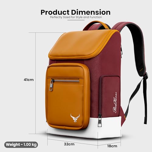REDHORNS Robust Backpack Water-Resistant 15.6" Laptop Bag, Vintage Hiking with Luggage Sleeve for Work, Travel Rucksack, and Daily Use - Suitable for Men and Women (BP047-MN-Maroon) - Image 3