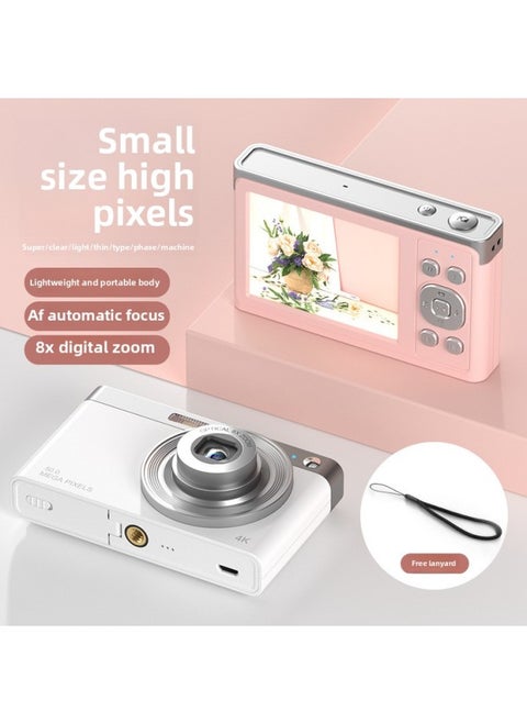 HD CCD Student Digital Camera 50 Million Pixel Telescopic Lens 4k Optical Micro Single Cross-border-Body Color:8g Memory Card
