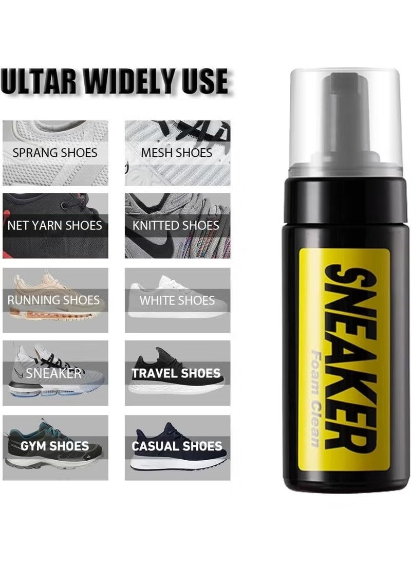 ماكس وشركاه مجموعة تنظيف الأحذية الرياضية 3 في 1 - 150 مل من الرغوة الخالية من الماء، وفرشاة أحذية وقطعة قماش للأحذية الرياضية والجلد والشمواه والقماش والبولي يوريثين والقماش - Image 3