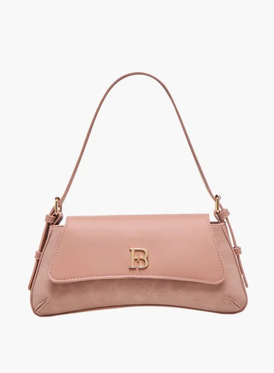 Flora Bella By Shoexpress Women's Metal Accent Shoulder Bag with Flap Button Closure