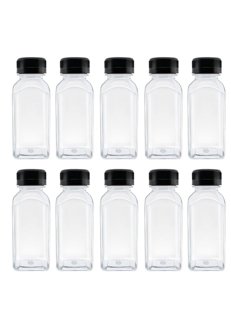 Generic - 24 pcs Reusable  Clear Plastic Juice Bottles for Juice, Milk and Drinks with Black Cap - Image 1