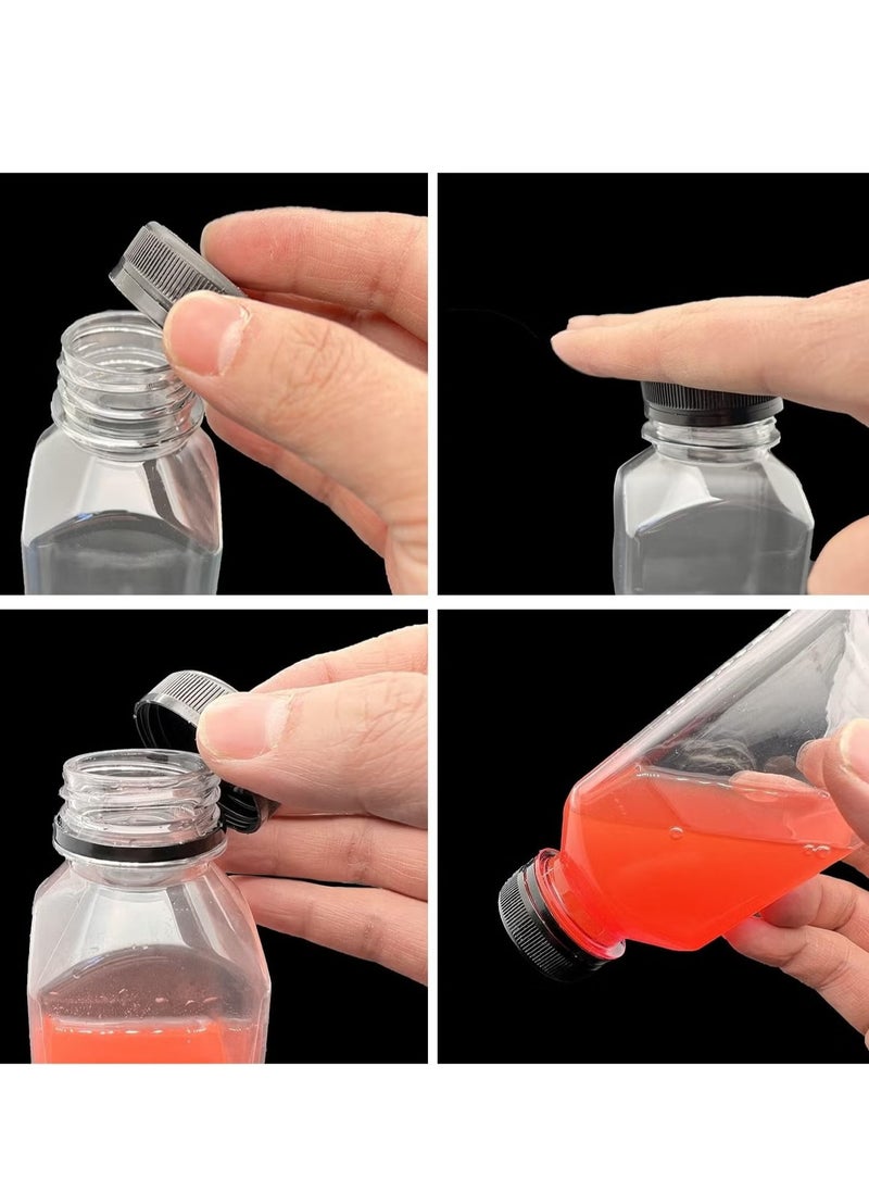 Generic - 24 pcs Reusable  Clear Plastic Juice Bottles for Juice, Milk and Drinks with Black Cap - Image 1