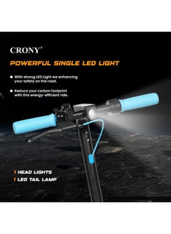 Crony M365 250w Motor E-Scooter 25-45km/H High Speed, 36v/7.8ah Battery, 10-25km Range, Front Suspension, Rear Disc Brakes, Aluminum Alloy Frame, 100kg Max Load, Led Headlamp, App Connectivity, Foldable & Portable Electric Scooter For Adults & Kids, Electric Scooter For Commuting & Leisure, Long-Range Motorized Scooter With Easy Folding, Lightweight High-Performance Commuter Skateboard，Blue  - Image 4