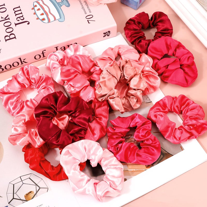 KICOSY 20PCS Pink Hair Scrunchies Bulk Pink Hair Ties for Women Girls Hair Accessories Valentine's Day Galentines Gift - Image 5