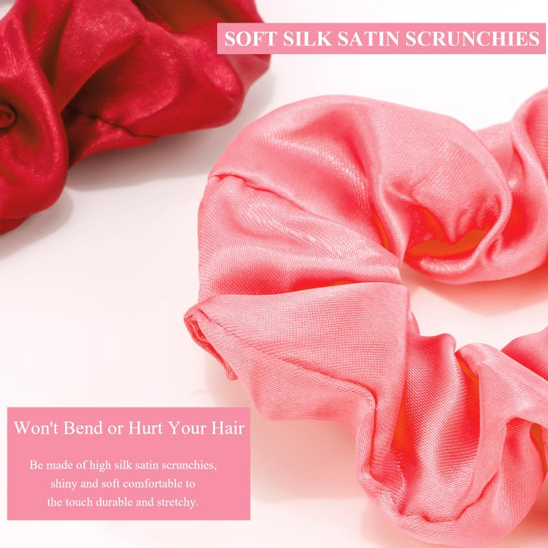 KICOSY 20PCS Pink Hair Scrunchies Bulk Pink Hair Ties for Women Girls Hair Accessories Valentine's Day Galentines Gift - Image 4
