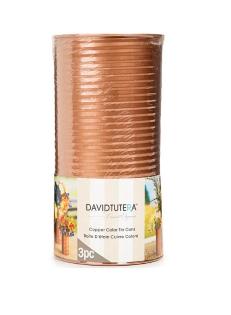 ديفيد توتيرا علب صفيح لون نحاسي بأحجام متنوعة 3 قطع - Image 2