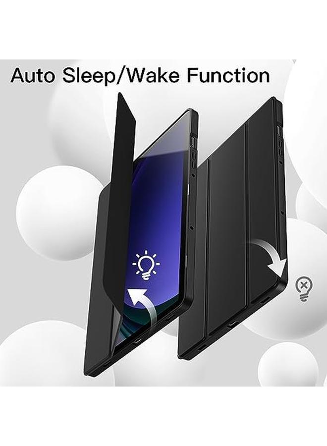 جي تيك حافظة لجهاز سامسونج جالكسي تاب S9 مقاس 11 بوصة مع حامل قلم S Pen، حامل ثلاثي الطي من مادة TPU الناعمة، غطاء حماية للكمبيوتر اللوحي، يدعم شحن قلم S Pen وإيقاظه تلقائيًا، لون أسود جرافيت - Image 4