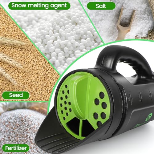 Bacetuao Hand Spreader Shaker, Multiple Adjustable Opening Sizes for All Purpose for Grass Seed, Fertilizer & Earth Food, Snow Salt, Ice and Snow Melt - Up to 80 Oz - Image 5