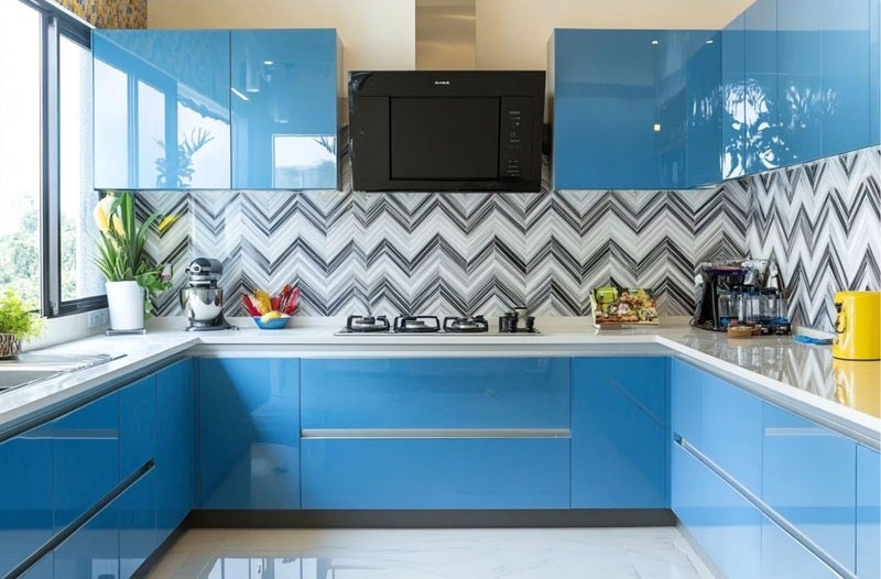 ERATO Glossy Wallpaper Peel & Stick Vinyl Contact Paper Self Adhesive Wallpaper for Kitchen Cabinets Furniture Countertop Removable Waterproof Wallpaper (Sky Blue Glossy, 2 Feet x 10 Feet) - Image 2