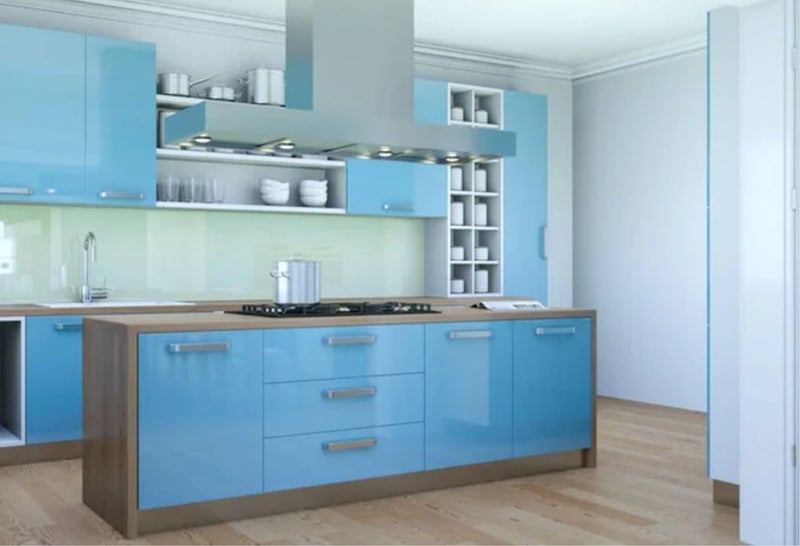 ERATO Glossy Wallpaper Peel & Stick Vinyl Contact Paper Self Adhesive Wallpaper for Kitchen Cabinets Furniture Countertop Removable Waterproof Wallpaper (Sky Blue Glossy, 2 Feet x 10 Feet) - Image 4