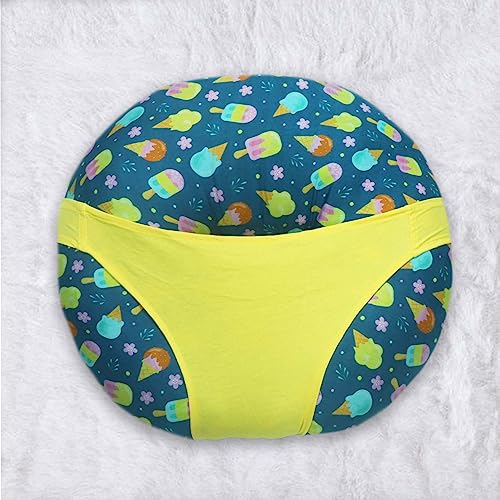 Kradyl Kroft 5in1 Baby Feeding Pillow with 100% Cotton Removable Cover | Breastfeeding Pillow | Nursing Pillow with Belt and Hoop (Icecream Cool) - Image 1