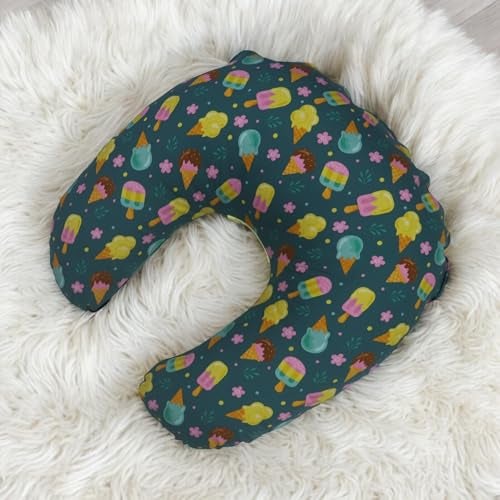 Kradyl Kroft 5in1 Baby Feeding Pillow with 100% Cotton Removable Cover | Breastfeeding Pillow | Nursing Pillow with Belt and Hoop (Icecream Cool) - Image 4