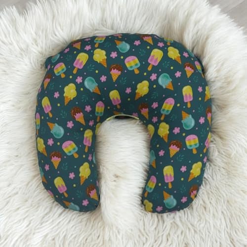 Kradyl Kroft 5in1 Baby Feeding Pillow with 100% Cotton Removable Cover | Breastfeeding Pillow | Nursing Pillow with Belt and Hoop (Icecream Cool) - Image 5