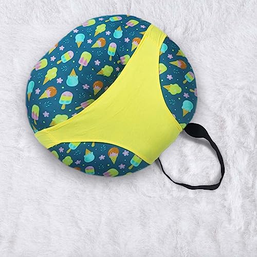 Kradyl Kroft 5in1 Baby Feeding Pillow with 100% Cotton Removable Cover | Breastfeeding Pillow | Nursing Pillow with Belt and Hoop (Icecream Cool) - Image 2