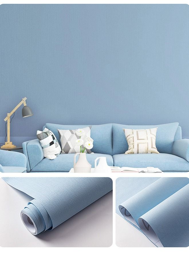 NIBEMINENT Cloth texture solid color wall stickers PVC waterproof self-adhesive wallpaper  - Image 1