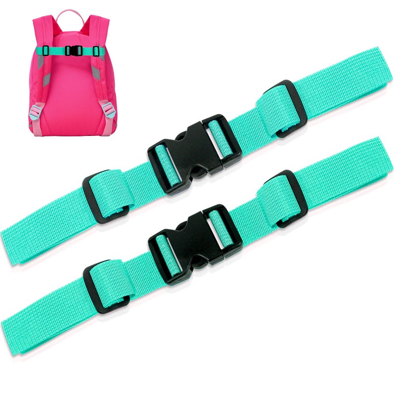 Moorle Adjustable Chest Strap Backpack, Pack of 2 Nylon Backpack Straps with Quick Release, Non-Slip Webbing for School Bag, Black, Durable Chest Strap for Jogging, Hiking, Outside - Image 1