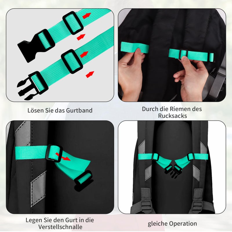 Moorle Adjustable Chest Strap Backpack, Pack of 2 Nylon Backpack Straps with Quick Release, Non-Slip Webbing for School Bag, Black, Durable Chest Strap for Jogging, Hiking, Outside - Image 4