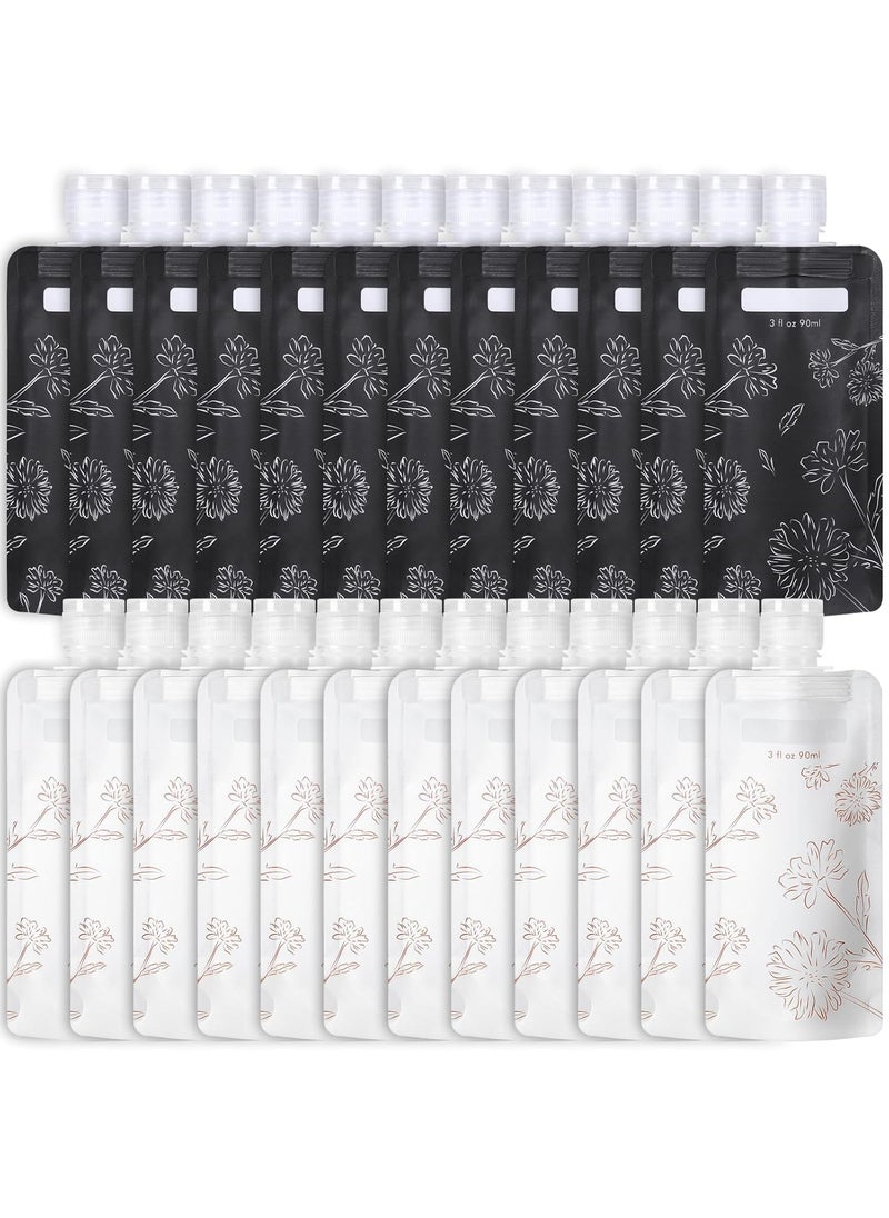 Packism - PACKISM Travel Bottles for Toiletries - 24 Pack Leak Proof 3oz TSA Approved Travel Pouches, Stand Up, Slim & Lightweight Design, Space Saving, Pack More Shampoo Conditioner Lotion Body Wash - Image 1