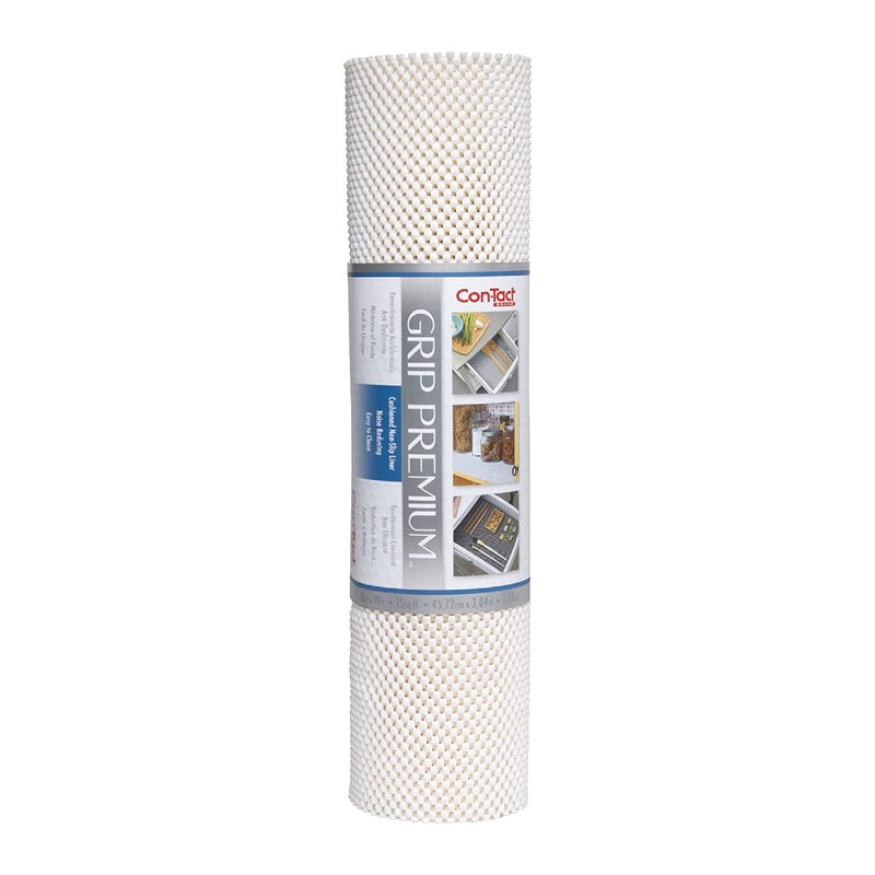 Con-Tact Brand Grip Premium Shelf Liner, Thick and Non-Adhesive Drawer Liner, Multi-Purpose and Easy to Use, 18" x 10', White, Pack of 1 - Image 1