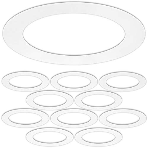 harrrrd 10 Pack Gloss White Goof Trim Ring for 6" Inch Recessed Lighting Trims Can Lighting Down Light, Outer Diameter 8.07 Inches - Image 1