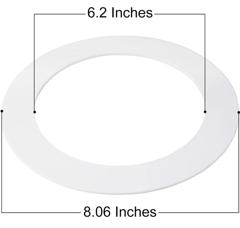 harrrrd 10 Pack Gloss White Goof Trim Ring for 6" Inch Recessed Lighting Trims Can Lighting Down Light, Outer Diameter 8.07 Inches - Image 3