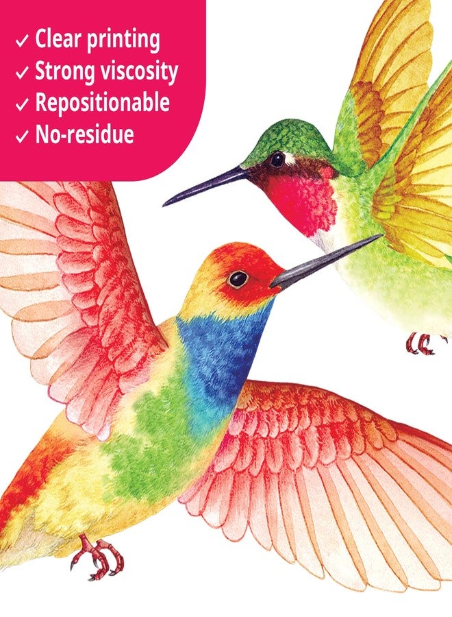 BASHOM DS2-4002 Hummingbirds Wall Stickers Decals Kids Peel and Stick Removable for Nursery Bedroom Living Room Art murals Decorations Vinyl Spring Flying - Image 4