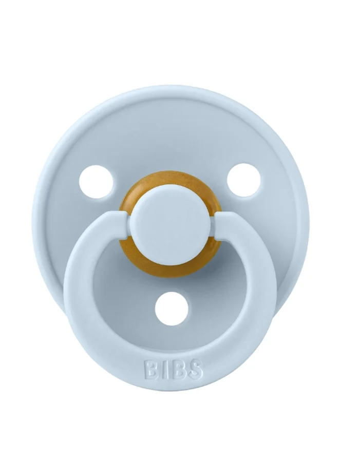 BIBS Colour Baby Pacifier, Latex Round Nipple, Size 2, 6-18 Months, Baby Blue, 1 Pieces