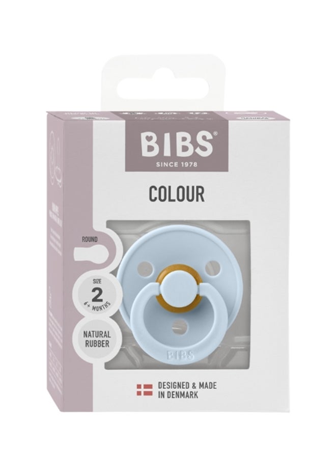 BIBS Colour Baby Pacifier, Latex Round Nipple, Size 2, 6-18 Months, Baby Blue, 1 Pieces  - Image 2
