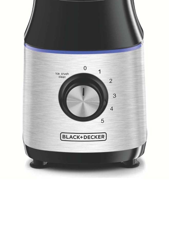 BLACK+DECKER High-Speed Premium Blender, Durable Glass Jar, Powerful Motor, 3 Speed Settings, Pulse Function, Ice Crushing Capability, Easy Clean Design, 1.75 L 700 W BX650G-B5 Black/Silver - Image 4