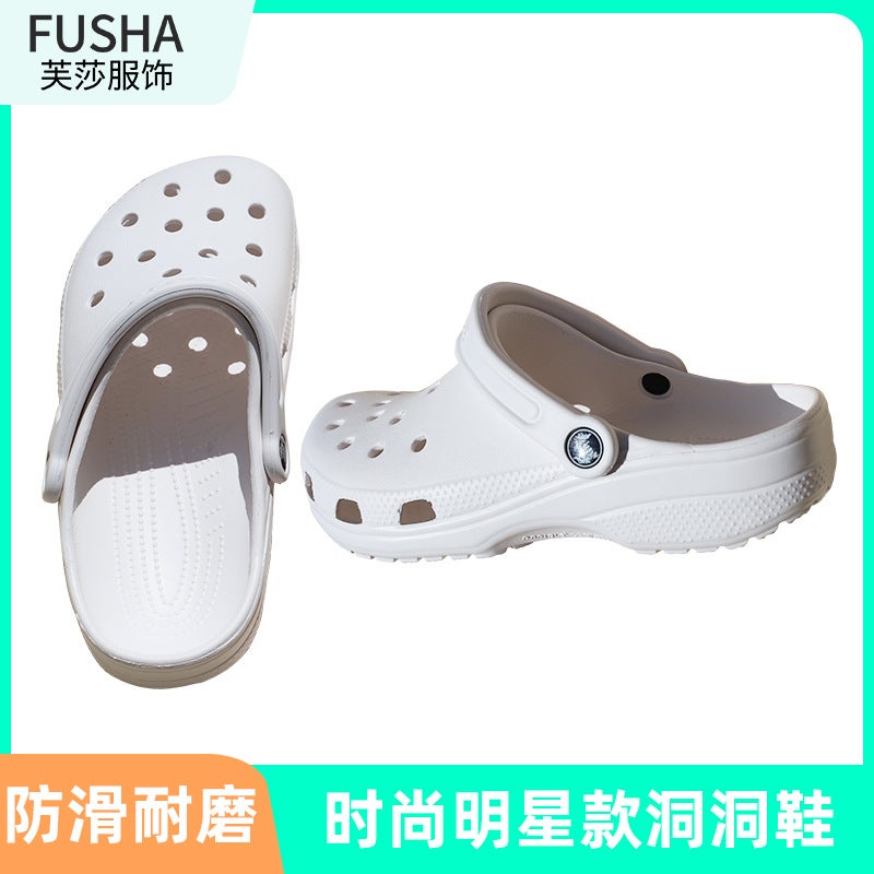 Star Classic Hole Shoes Women'S Couple Casual Shoes Beach Shoes Non-Slip Wear-Resistant Toe-Wrapped Shoes Two-Way Breathable Sandals - Image 2