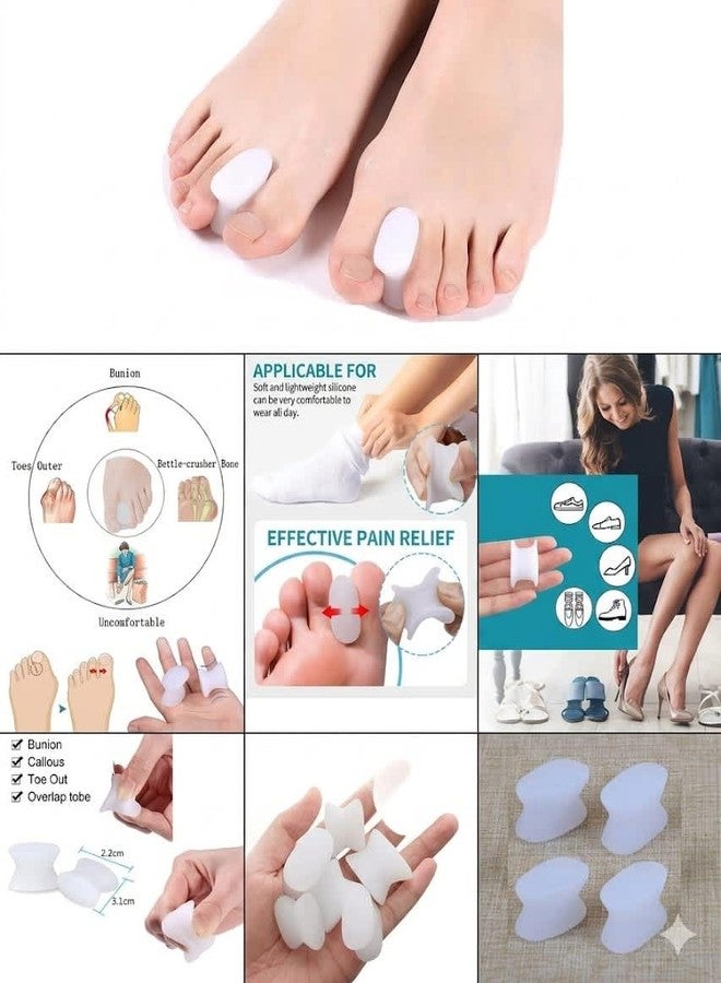 jeoga Gel Toe Separator & Bunion Corrector Orthopedic Silicone Toe Straighteners for Overlapping Toes Hammer Toe & Pain Relief - Yoga Toe Spacers for Men & Women (Pack of 2, White) - Image 3