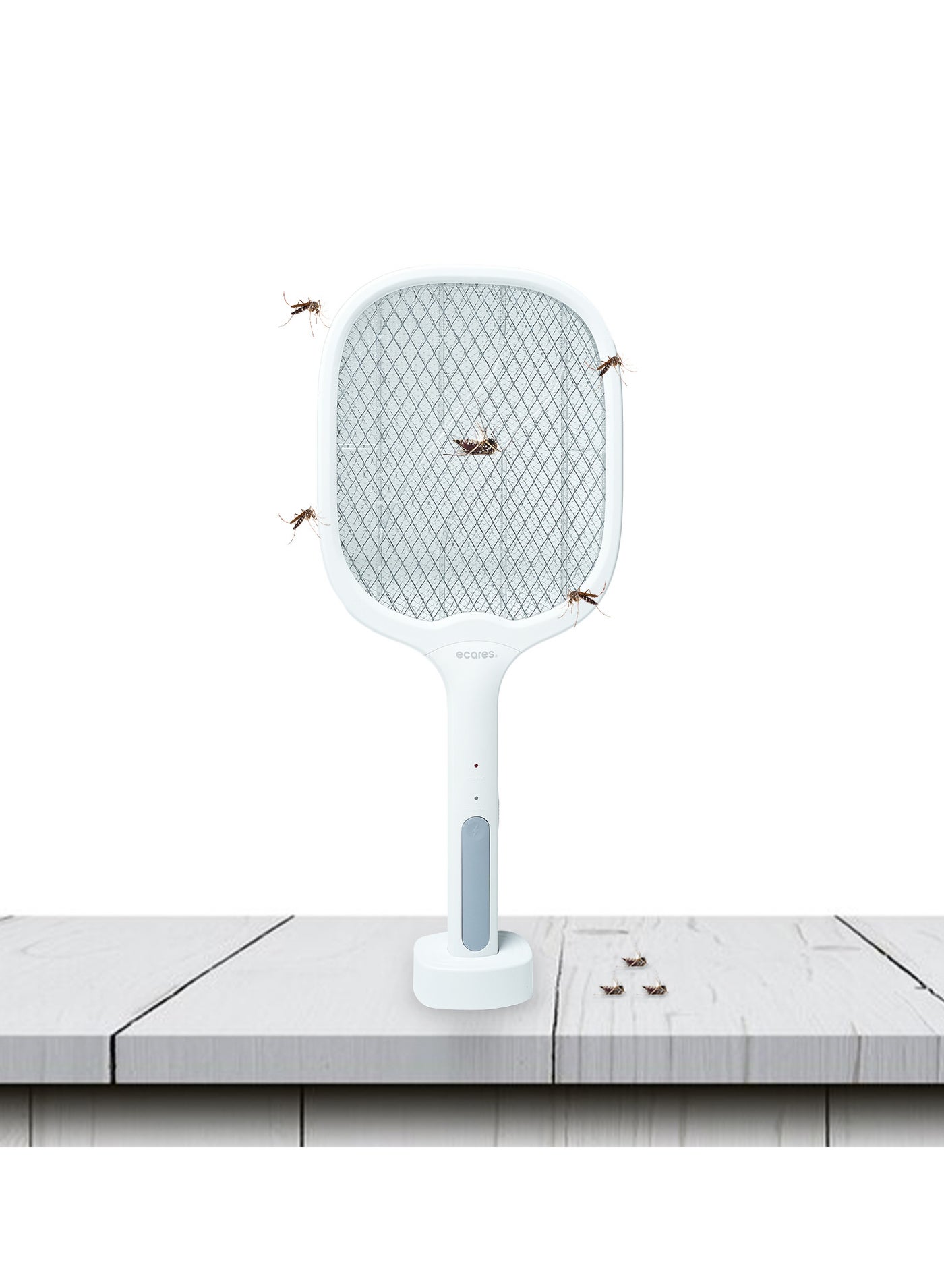 ECARES® Electric Bug Zapper, Mosquito Swatter, Instant Fly Swatter, Rechargeable Racket, Fly Killer, Heavy Duty, USB Rechargeable, 3 Layers Safety Mesh, Intelligent Trapping Mosquitoes, Indoor Outdoor