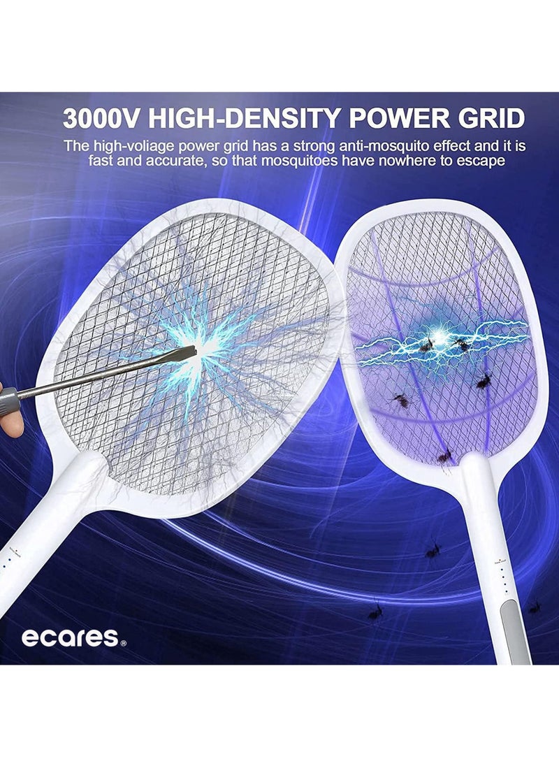 ECARES ECARES® Electric Bug Zapper, Mosquito Swatter, Instant Fly Swatter, Rechargeable Racket, Fly Killer, Heavy Duty, USB Rechargeable, 3 Layers Safety Mesh, Intelligent Trapping Mosquitoes, Indoor Outdoor  - Image 5