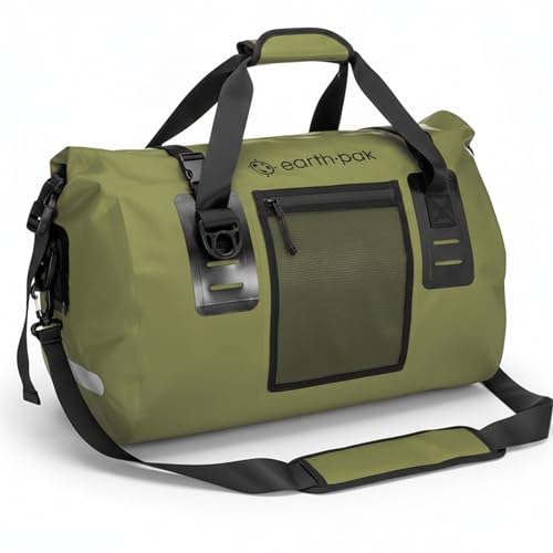 Earth Pak Waterproof Duffel Bag - Heavy Duty Motorcycle Dry Bag with Large Storage Space Perfect for Traveling, Camping, Kayaking, Fishing & Canoeing Bag 50L/70L/90L/120L Sizes - Image 1