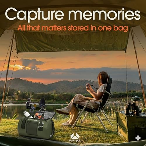 Earth Pak Waterproof Duffel Bag - Heavy Duty Motorcycle Dry Bag with Large Storage Space Perfect for Traveling, Camping, Kayaking, Fishing & Canoeing Bag 50L/70L/90L/120L Sizes - Image 4