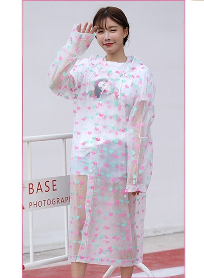 Captaintech Rain Ponchos Raincoat EVA Waterproof Portable Rain Jacket Coats Camping Hiking Outerwear Reusable With Hoods and Open Sleeves for Adults Men Women - Image 1