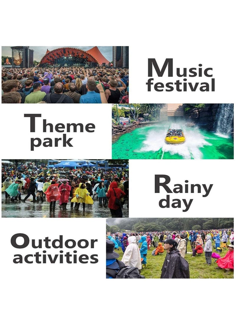 Captaintech Rain Ponchos Raincoat EVA Waterproof Portable Rain Jacket Coats Camping Hiking Outerwear Reusable With Hoods and Open Sleeves for Adults Men Women - Image 5