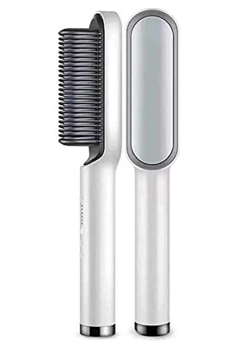 ELTRAZONE فرشاة فرد الشعر، 2 في 1 فرد الشعر، مكواة شعر كهربائية احترافية، مشط فرد الشعر الأنيوني، للاستخدام في صالون احترافي في المنزل - Image 1