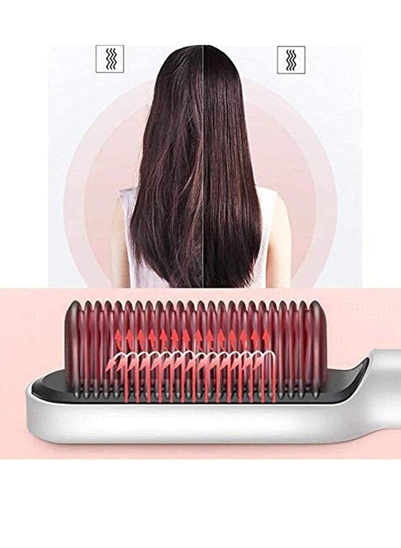 ELTRAZONE فرشاة فرد الشعر، 2 في 1 فرد الشعر، مكواة شعر كهربائية احترافية، مشط فرد الشعر الأنيوني، للاستخدام في صالون احترافي في المنزل - Image 3