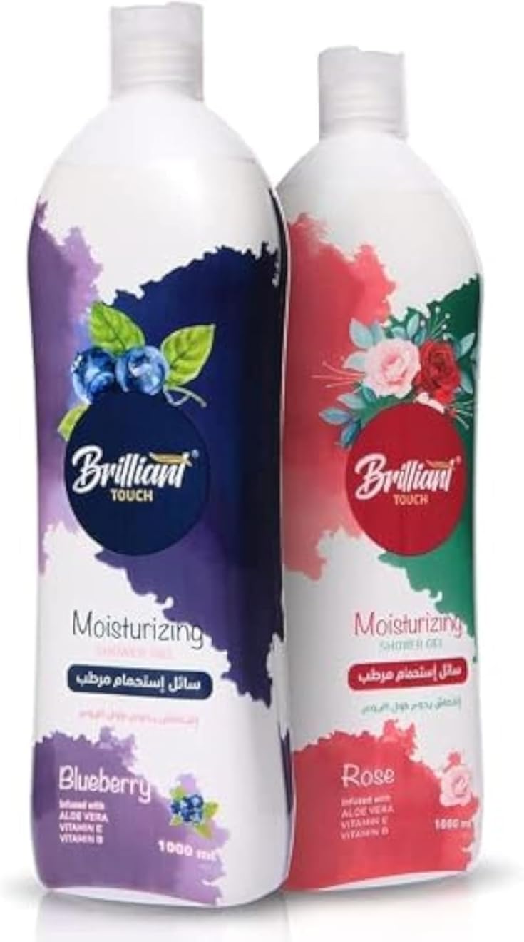 Brilliant Touch Shower Gel 1000ml - Blueberry and Rose Scent - Pack of 2