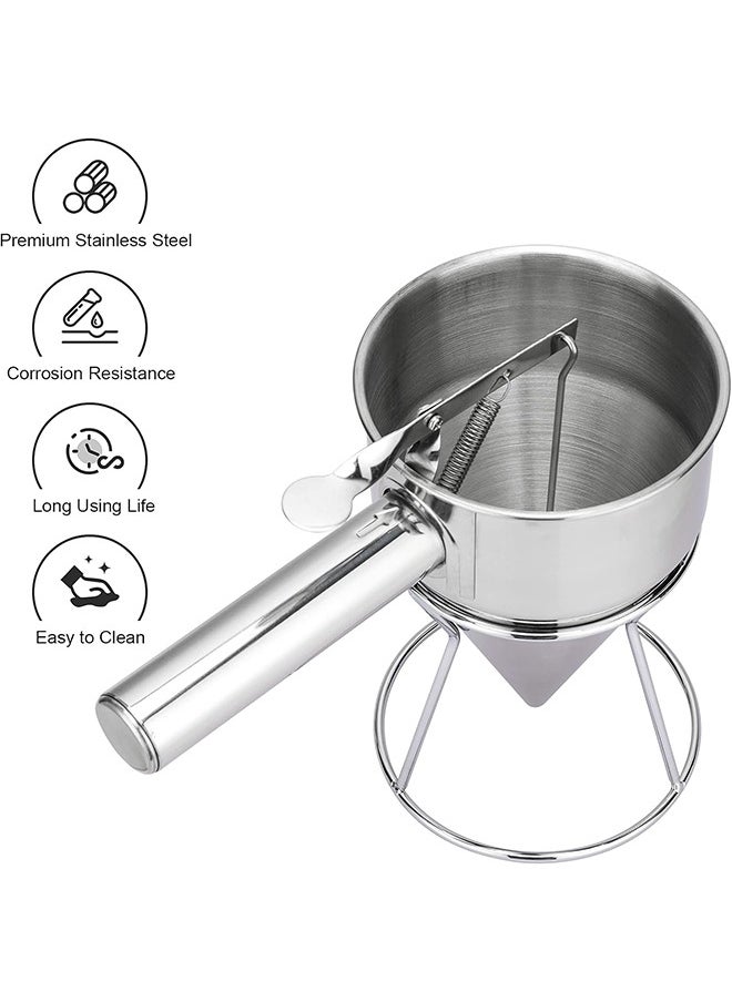 Generic - Cupcake Pancake Batter Maker Funnel Dispenser with Rack Stainless Steel Octopus Ball Tools Kitchen Accessories - Image 1