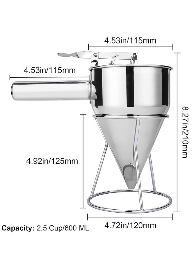 Generic - Cupcake Pancake Batter Maker Funnel Dispenser with Rack Stainless Steel Octopus Ball Tools Kitchen Accessories - Image 1